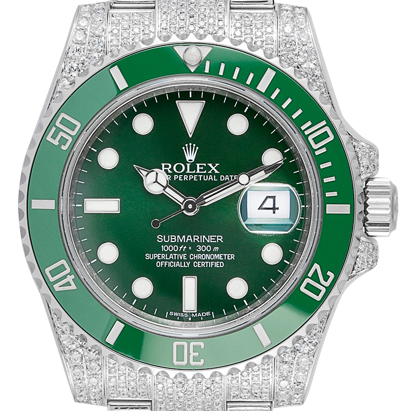 Custom Black PVD Rolex Submariner Date Green Dial Hulk 116610LV