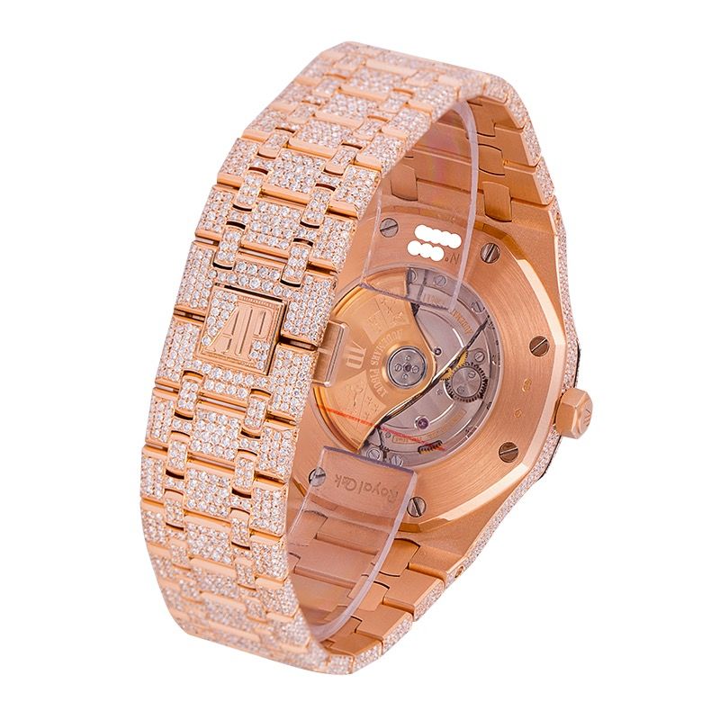 Audemars Piguet Royal Oak 41mm 18k Rose Gold Iced Out 25ct Diamonds Ref  15400.OR - Youarrived